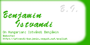 benjamin istvandi business card